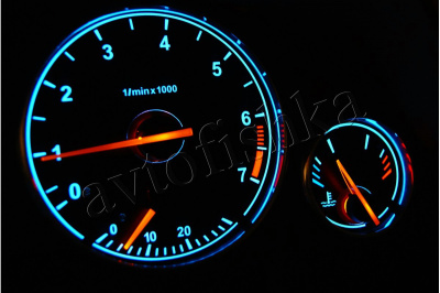 BMW E38 светодиодные шкалы (циферблаты) на панель приборов - дизайн 1